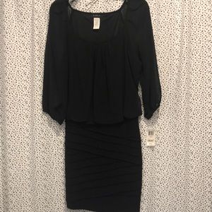 B. Darlin black dress with sheer top, NWT